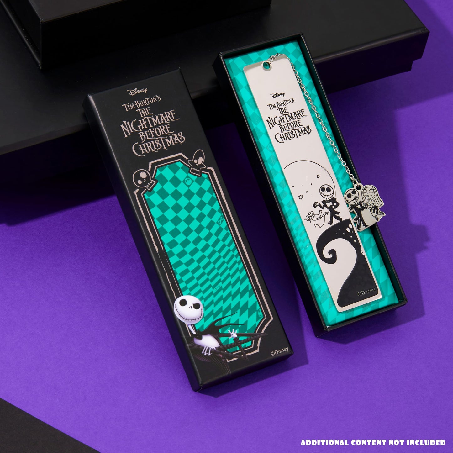 Disney Stitch Bookmark with Gift Box Metal Page Markers Hanging Charm Stainless Steel Gifts for Women Teens Kids School Uni Reading Teacher Gifts (Silver Jack Skellington)