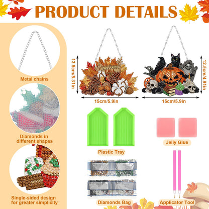 Chunful 20 Pcs Seasonal Diamond Art Wreath Kits Holidays Spring Summer 5d DIY Diamond Art Painting Hanging Sign 4th of July Ornament for Adult Office Holiday Wall Home Decoration(Festival)