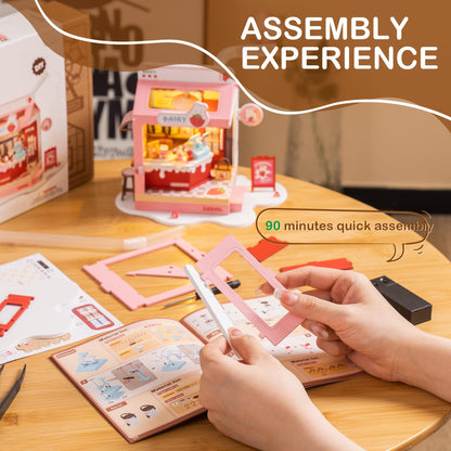 Wowood DIY Mini House Building Miniature Kit Milkbox, Miniverse Lifestyle Bookshelf Decoration, Cute Craft Kits for Women or Girls 14+, Kawaii Gifts Hobbies for Crafters (Strawberry Milkbox)