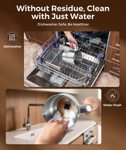 Milk Frother, 27oz All-in-1 Milk Steamer and Frother for Coffee, Variable Froth Thickness, Hot & Cold Foam Milk Warmer with Temperature Control