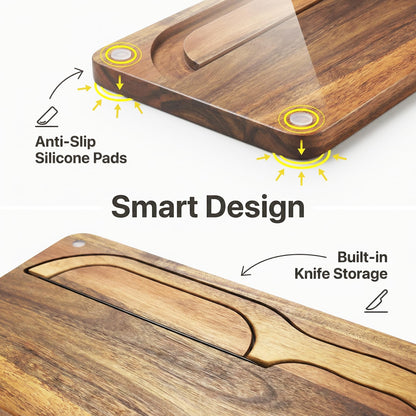 Bread Bow Knife 8 Inch, Wood Manual Bread Slicer, Stainless Steel Cutter With Matching Crumb Tray, Breads Serving Tray Set, Ergonomic Slicing Kitchen Tool for Home Bagels French Baguettes