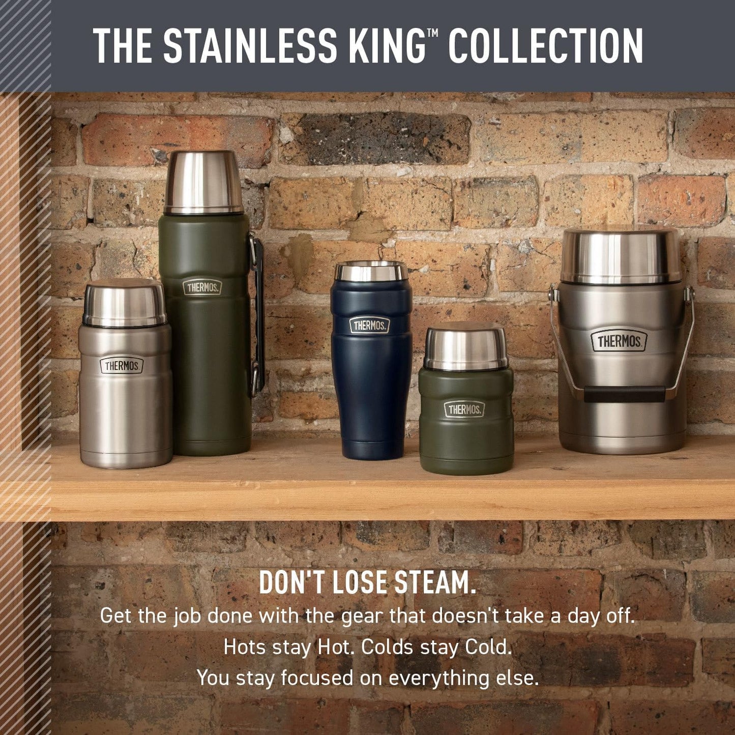 16oz, Commuting THERMOS Stainless King Vacuum-Insulated Stainless Steel Tumbler - Midnight Blue - Insulated Coffee