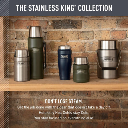 16oz, Commuting THERMOS Stainless King Vacuum-Insulated Stainless Steel Tumbler - Midnight Blue - Insulated Coffee