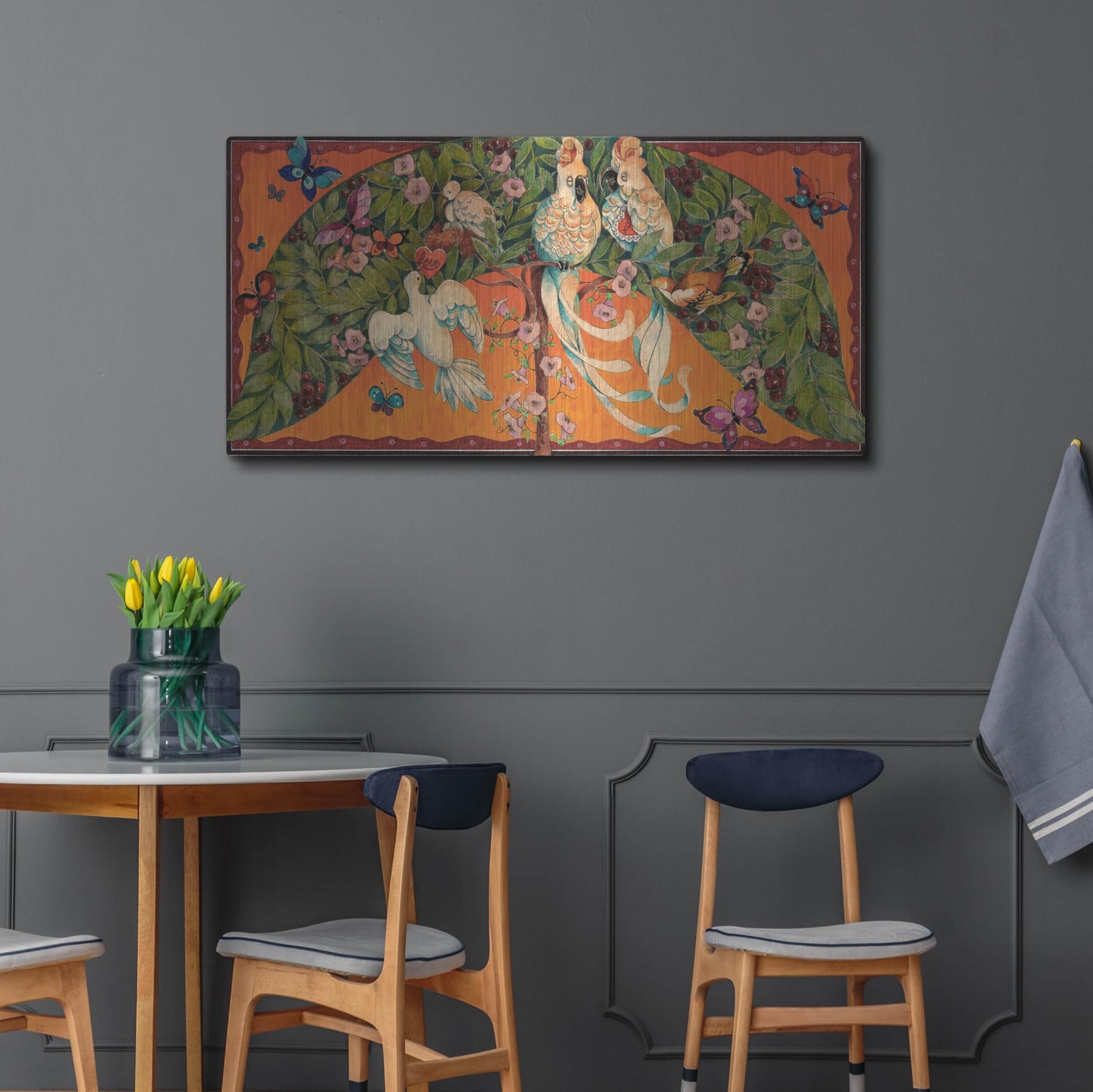 Luxe Metal Art 'Bird Valentine' by David Galchutt Metal Wall Art, 48" x 24"