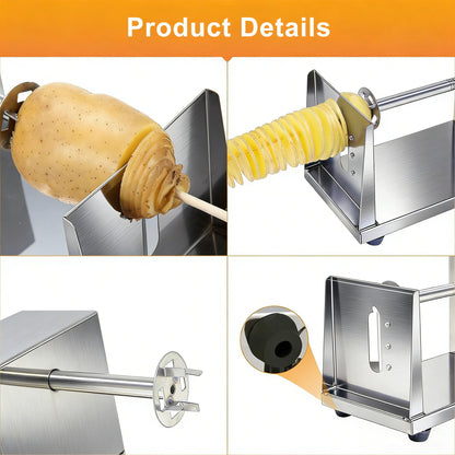 Tornado Potato Spiral Cutter, METLUCK Manual Stainless Steel Potatoes Twister Slicer