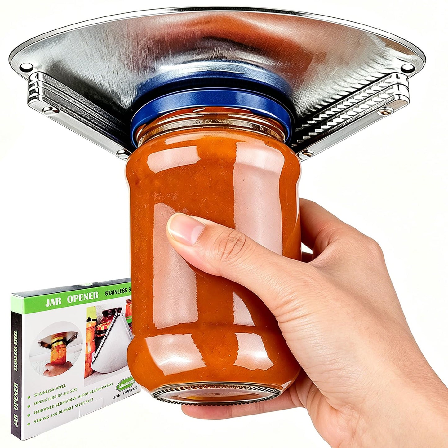 latest Under Cabinet Jar Opener for Seniors, Stainless Steel Jar Opener for Weak Hands, Jar Lid & Bottle Cap Opener Tool, Under Counter Can Opener, One Handed Jar opener