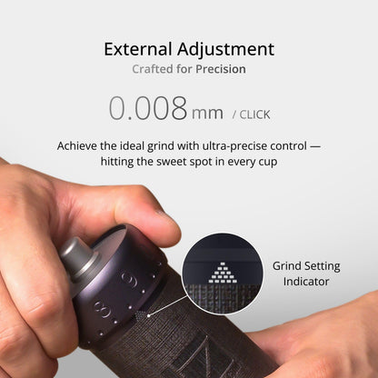 1Zpresso J-Ultra Manual Coffee Grinder Iron Gray, Conical Burr, Foldable Handle, Magnet Catch Cup Capacity 40g, Numerical Adjustable Finely Setting, Faster Grinding Efficiency Ideal for Espresso