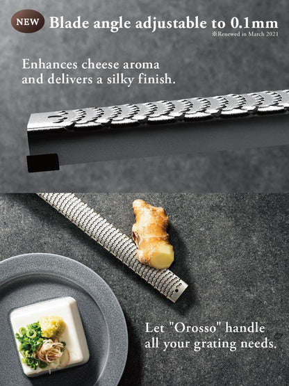 OROSSO Grater, Lemon Zester Cheese Grater, Cheese Shavings, Parme Cheese, Ginger, Garlic, Zester Grater (black)