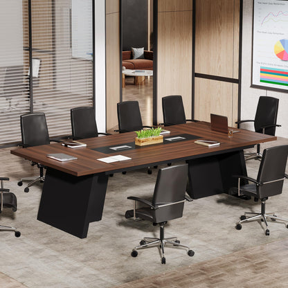 Tribesigns 8ft Conference Table, Large Meeting Table for 8-10 People, Business Seminar Furniture for Office Conference Room