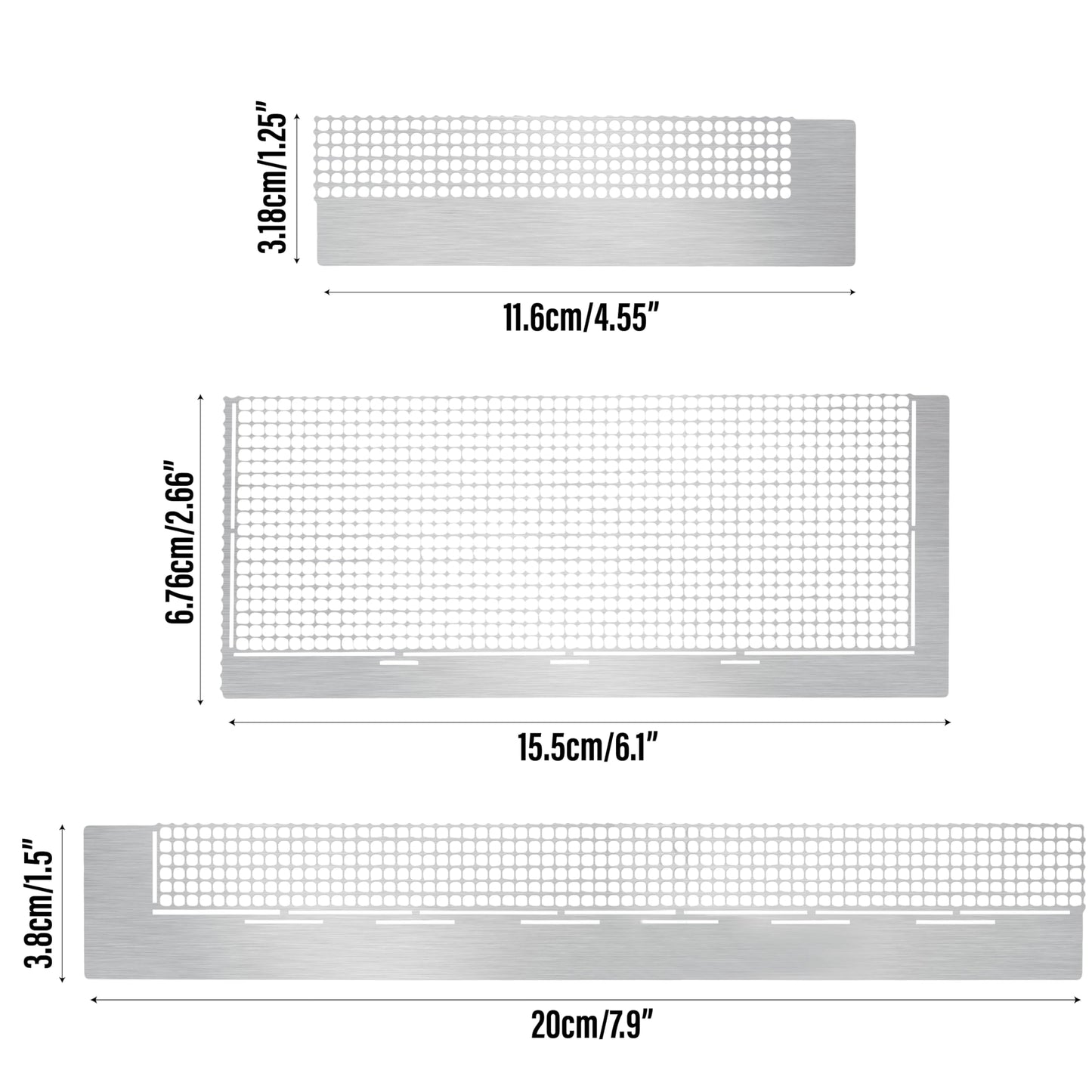 3Pcs Diamond Art Ruler Stainless Steel Pasted Drawing Ruler Set with Fix Tools – 5D Mesh Blank Grids 240/520/1020 for Full Drill or Partial Drills DIY Art Crafts Painting Kits Round Dot Alignment Tool