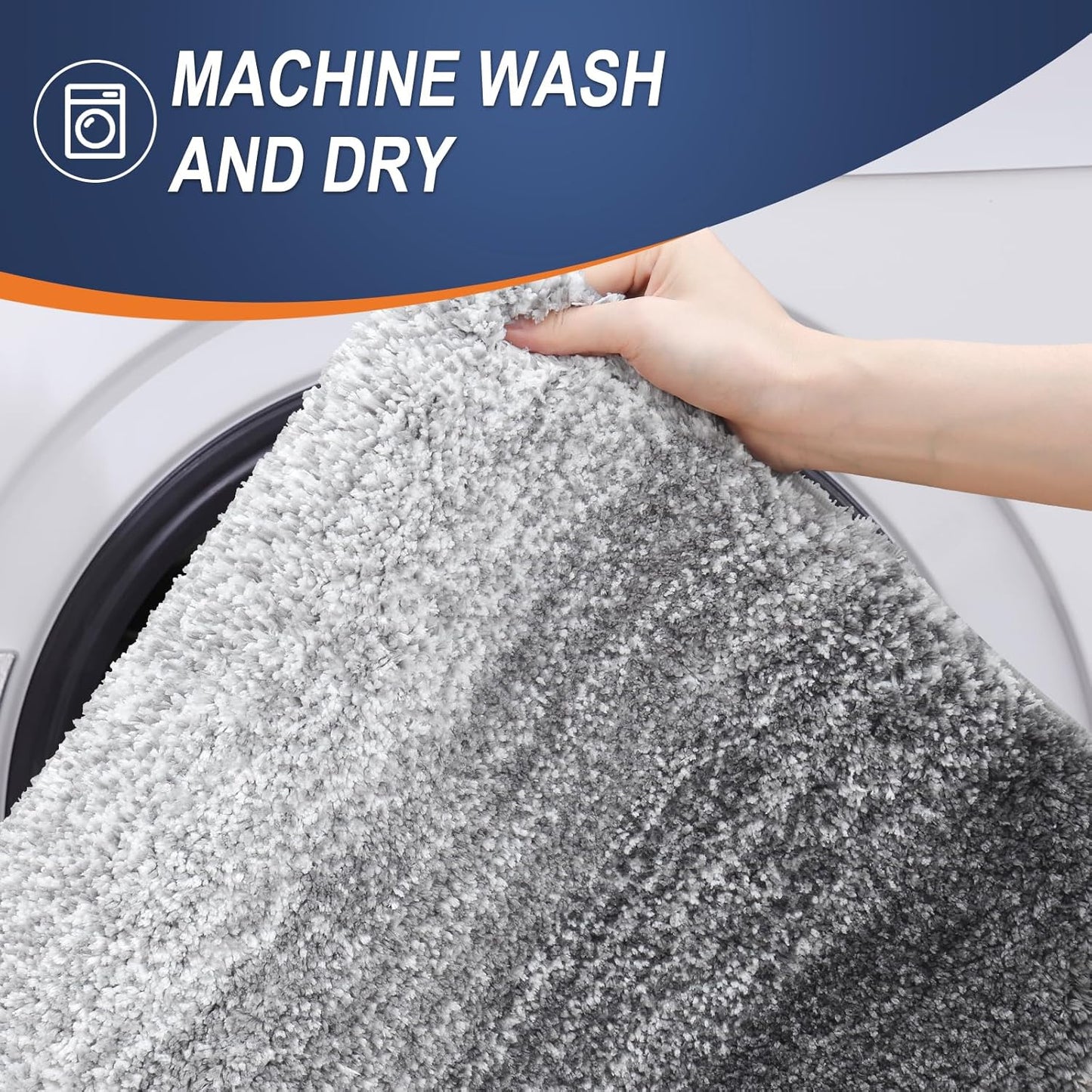 OLANLY Microfiber Bath Rugs - Extra Soft & Absorbent | Quick-Dry 24x16 Grey Bathroom Mat