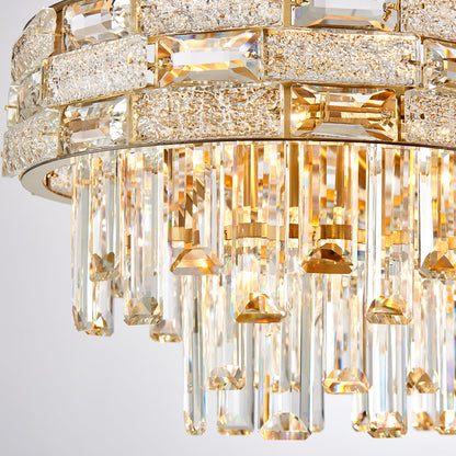 SHAOCHIAO 50" Gold Modern Crystal Chandelier, 18-Light Gold Chandelier Light Fixture Luxury Rectangular Large Pendant Ceiling Light Fixture for Dining Living Room Kitchen Island Bar