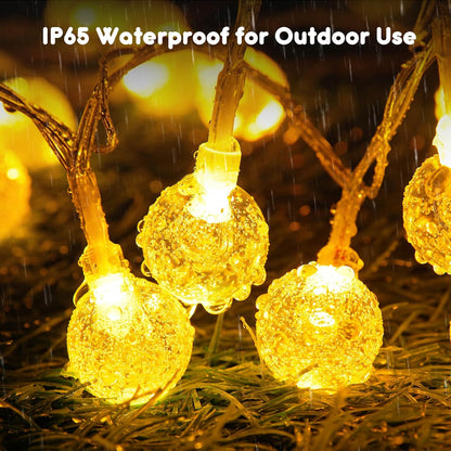 Minetom Crystal Globe String Lights - 30 LED Waterproof Fairy Lights with Remote | 17 ft Warm White for Party Decor