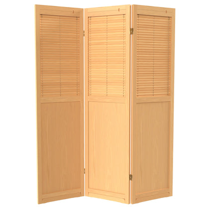 Red Lantern 6 ft. Tall Adjustable Shutter Room Divider Natural 3 Panel