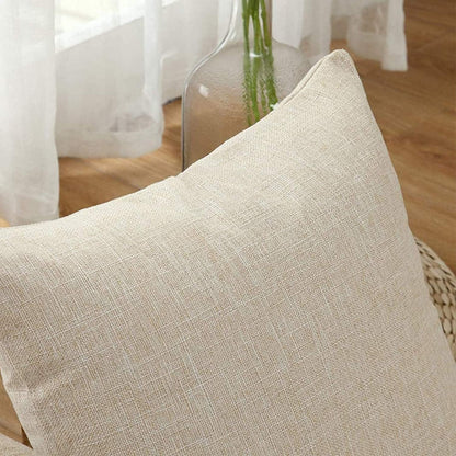 Decorative Linen Throw Pillow Covers, Set of 2 Couch Cushion Covers with Zipper, 20x20 Inches for Living Room