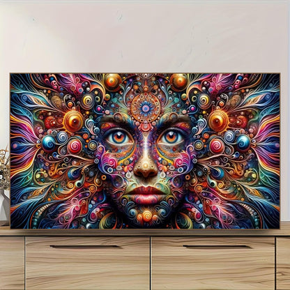 COHAYISY Large 5D Face Diamond Painting Kits Modern Abstract Art, DIY Full Drill Diamond Art for Adults, Home Wall Decoration 15.7x27.5 inch