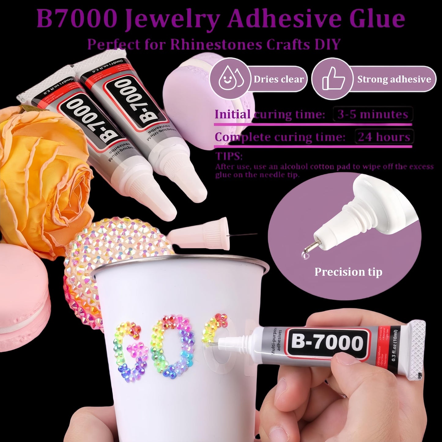 Resin AB Rhinestones 48000Pcs 48 Colors 3mm Flatback Gems Kit for Crafting, Jelly Bedazzler Supplies with B7000 Jewelry Glue Organizer Tray Tweezers Pickup Pen for Diamond Art Nail Art Shoes DIY