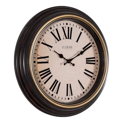 La Crosse Technology 18-Inch Traditions Antique Brown Quartz Analog Wall Clock - 404-3045BK