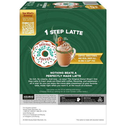 The Original Donut Shop One Step Latte, Frosted Gingerbread, Keurig Single Serve K-Cup Pods, 20 Count