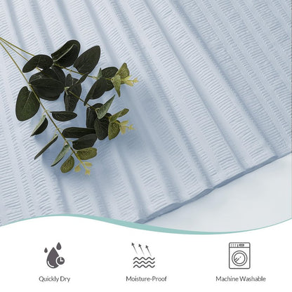 Aiyufeng Light Blue Shower Curtain for Bathroom, Embossed Textured Fabric Shower Curtain for Bathroom - Soft Cloth & Hotel Spa, Machine Washable, 72X72, Glacier Blue