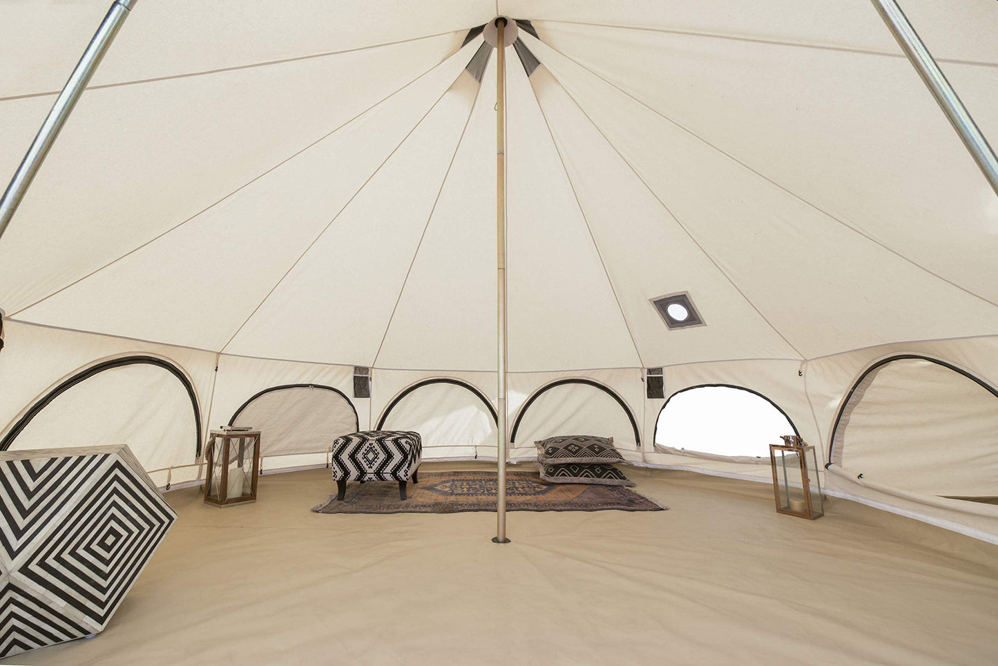 WHITEDUCK Avalon Canvas Bell Tent - Luxury All Season Tent for Camping & Glamping Made from Premium & Breathable 100% Cotton Canvas w/Stove Jack, Mesh (13' (4M), Fire Water Repellent)