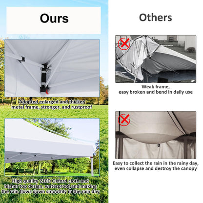 COBIZI Canopy 10x20 Pop Up Canopy Tent with Sidewalls, Waterproof Commercial Canopy Ez Outdoor Instant Gazebo UV Protection 50+ Event Shelter, Garden Tents for Parties with Sandbags, White