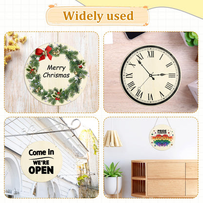Ptwola 20 Pcs Wood Circles Board 12 Inch Unfinished Blank Wooden Door Hanger Sign Rounds Particle Board for DIY Crafts Painting Staining Coasters Making Decor Home Door Design Decorations Wood Burning