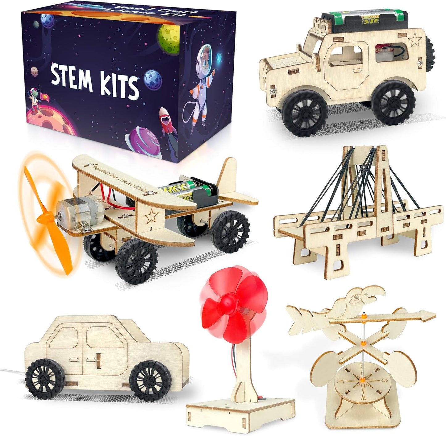 24Pack 8 9 10 11 12, 3D kortes STEM Kits for Kids Classroom, Science Building Project Craft for Ages Wooden Model Kit