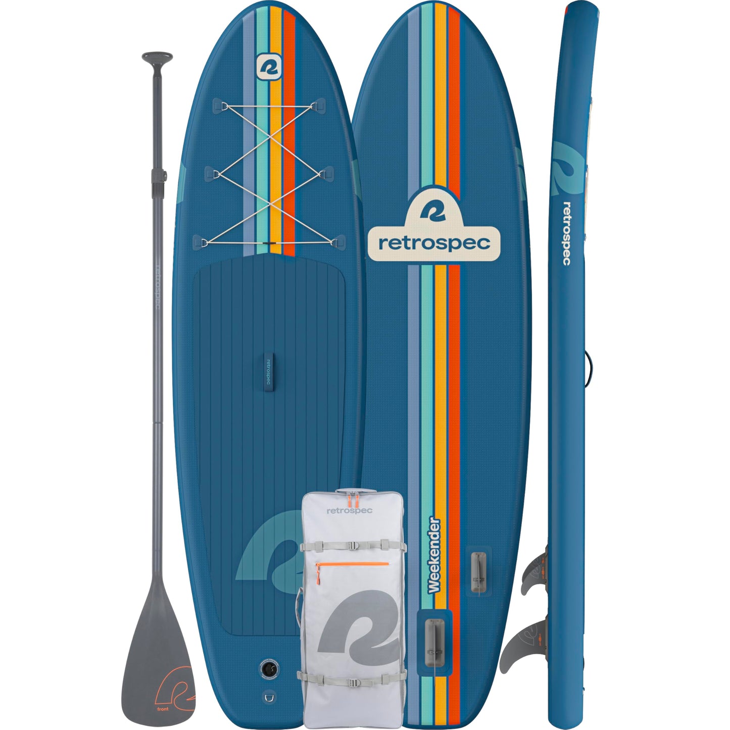 Retrospec Weekender Inflatable Paddle Board with Beach Accessories - 10'6" X 32in SUP Board, Textured Deck Pad, Pump & Travel Bag - Lightweight iSUP