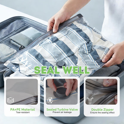 Mapambo Vacuum Storage Bags with -60000Pa USB Pump, 15 Pack Vacuum Seal Bags for Clothing Travel in 3 Sizes, Travel Vacuum Bags with Pump, Saving up to 80% of Luggage Space (15 Combo Size)