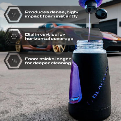 BLACKLINE® ULTRA Series Foam Cannon 3.0, Adjustable Snow Foam Lance for Pressure Washer, Heavy-Duty Car Wash Foam Cannon with 1/4" Quick Connect, Wide Mouth Bottle, High-Output Thick Foam Spray