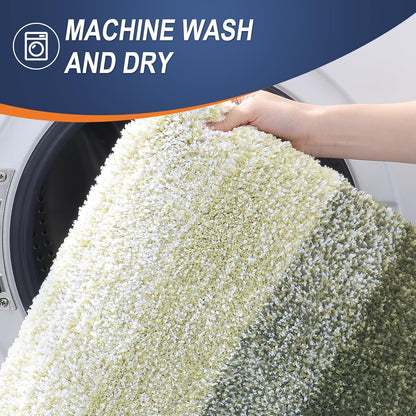 OLANLY Bathroom Rugs - Extra Soft Microfiber Mat, Quick Dry & Machine Washable | 30x20, Dark Green