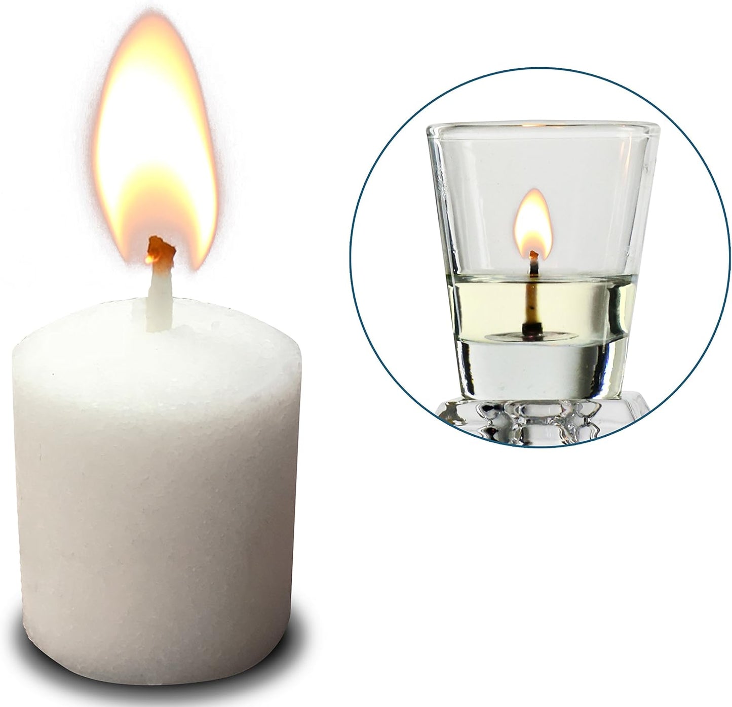 Ner Mitzvah 3 Hour Neironim Candles, 24 Count Shabbat and Votive Wax Candle