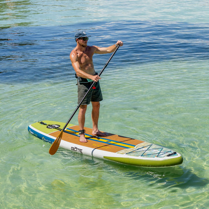 BOTE Wulf Aero Inflatable Stand Up Paddle Board Kit Includes Accessories Adjustable Paddle iSUP Travel Bag Blow Up Pump Safety SUP Coiled Leash Multiple Sizes