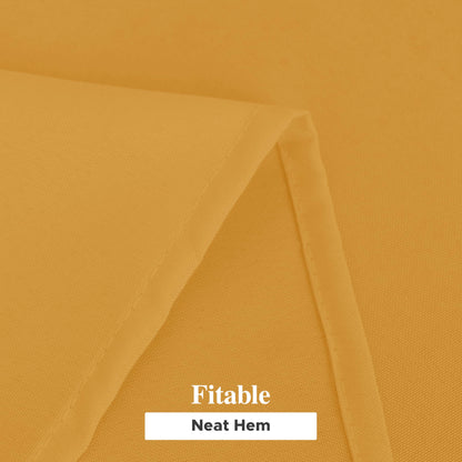 Fitable 6 Pack Gold Round Tablecloths - 90 Inches Round - Wrinkle and Stain Resistant Fabric Table Clothes, Washable Polyester Table Covers for Wedding Party Banquet Formal Events Fall Thanksgiving