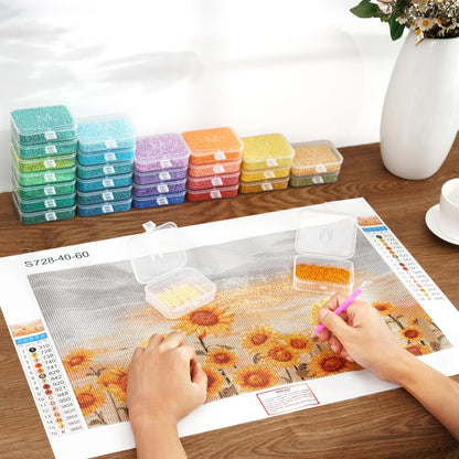 Maxuni 50pcs Diamond Painting Trays with Lids - Thickened Diamond Art Storage Containers, Stackable Diamond Art Trays, Painting Organizer Accessories for 5D Art Beads Storage & Line-Up