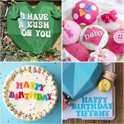 Palksky 3 Pieces Letter Molds - Silicone Fondant for Chocolate Covered Strawberries, Cake Decorating, Candy Tray