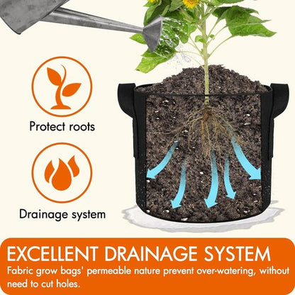 Gardzen 6-Pack Grow Bags - 1 Gallon Heavy-Duty Aeration Pots with Handles for Gardening