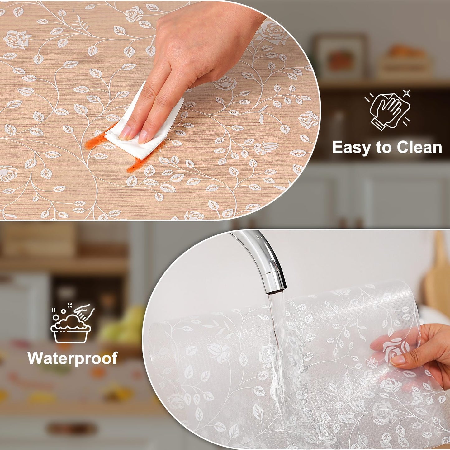 Cooyes Shelf Liner – Premium Non-Adhesive Cabinet & Drawer Liner for Kitchen – Waterproof Shelf Paper with Modern Pattern – Durable EVA Cabinet Mat – Easy to Cut （12" W x 240" L）