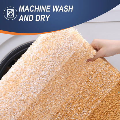 OLANLY Large Bathroom Rug Mat - Extra Soft Microfiber, Quick Dry & Washable | 44x32, Golden Yellow