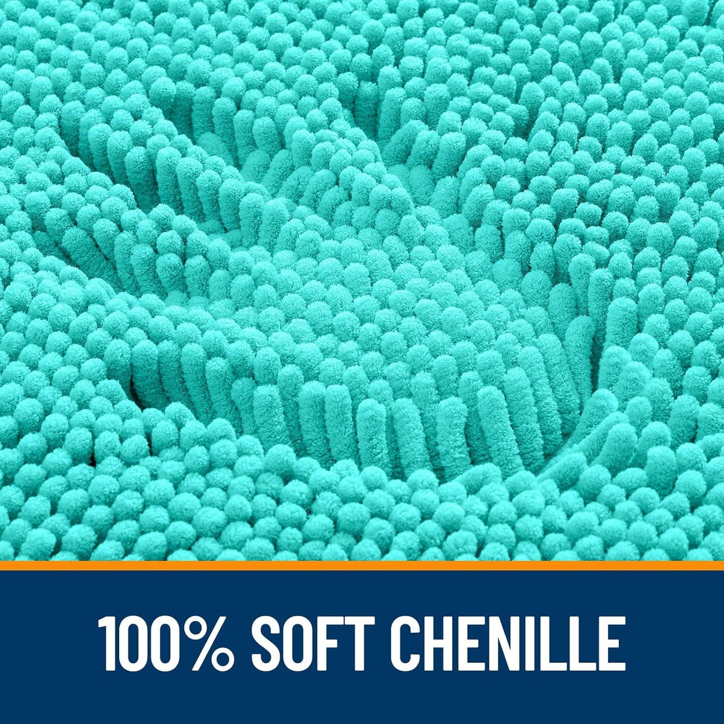 OLANLY Bathroom Runner Rugs - Extra Soft Chenille Bath Mats | Quick Dry, Machine Washable, 47x20, Teal