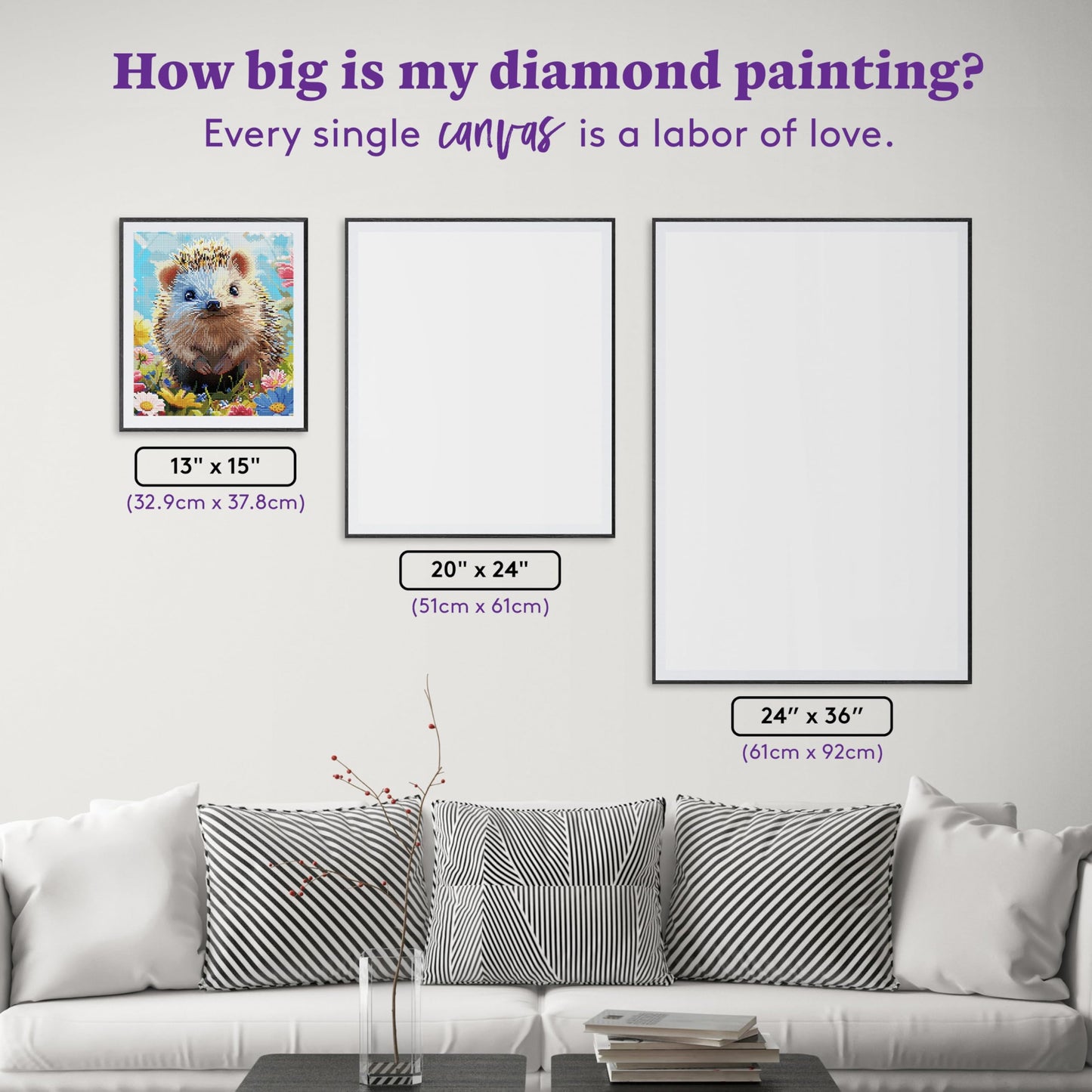 DIAMOND ART CLUB Hedgehog Cutie Diamond Painting Kit, Fun DIY Crafts for Adults, Square Diamond Art Canvas, 13" x 15" (32.9 cm x 37.8 cm)