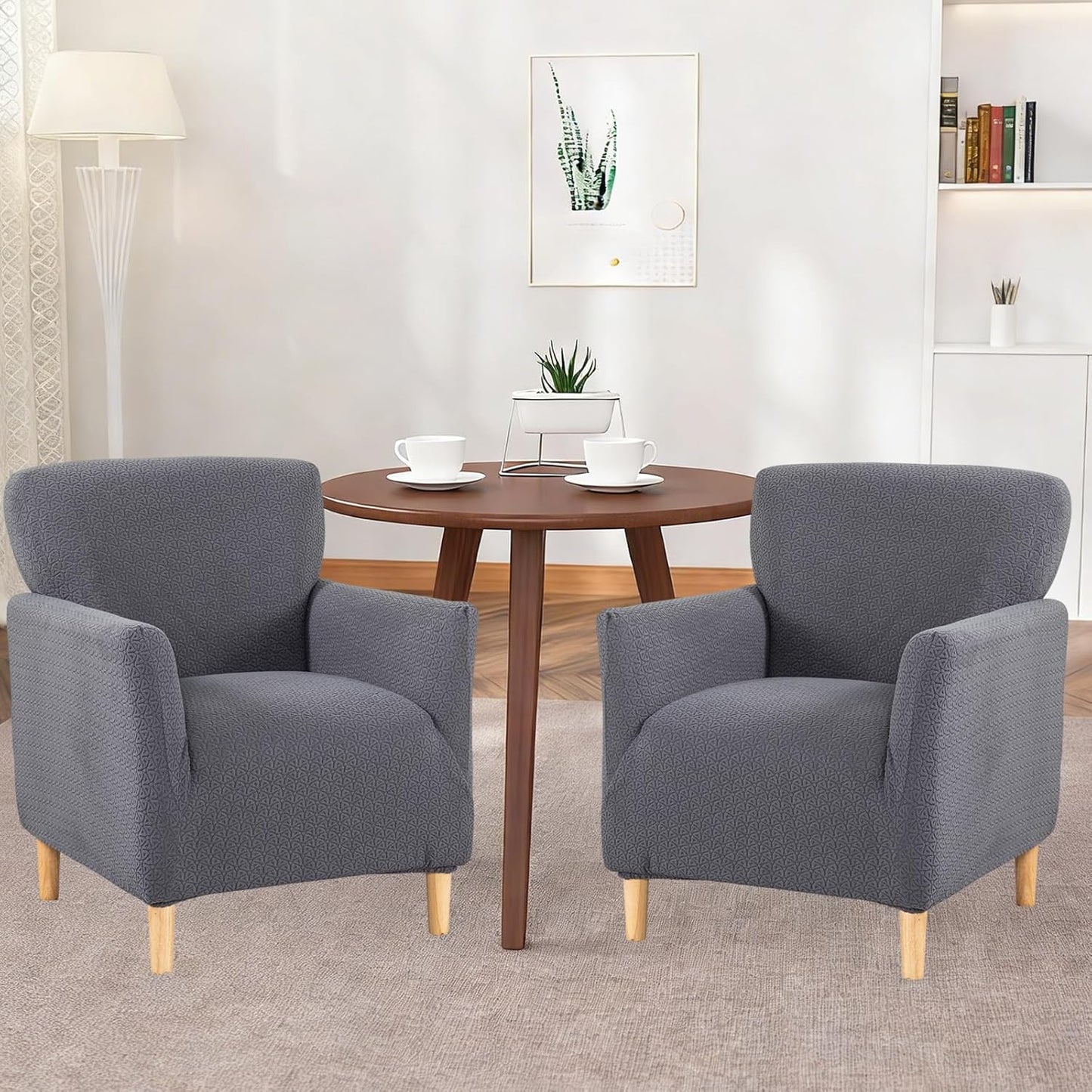 1 Grey,1PC) Stretch Chair Covers with Arms Piece Accent Chair Cover Banquet Armchair Slipcover Ice Patterned Jacquard