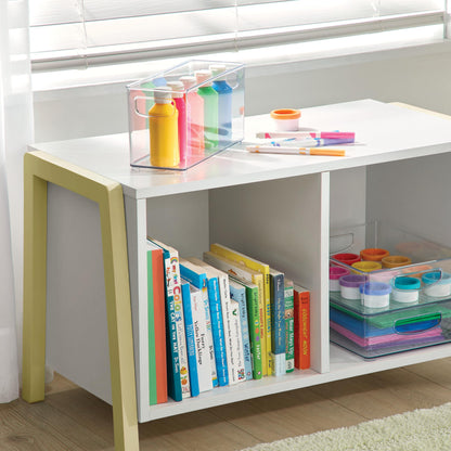 iDesign Slim Clear Plastic Stackable Storage Bin, Tall Narrow Organizer for Kitchen or Pantry, 4-Pack