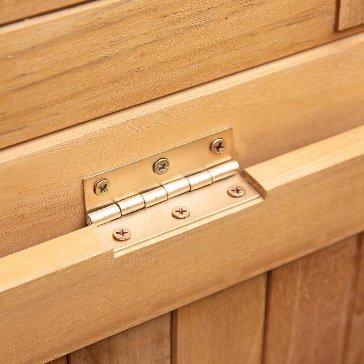 Cambridge Casual Arie 48-Inch Teak Outdoor Deck Box Storage Chest – Weather-Resistant Patio Organizer with Soft-Close Lid for Pool or Garden Storage, 49 Gallons