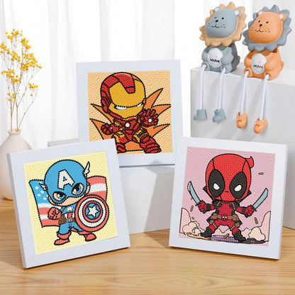 Sretoul 4 Pack Cartoon Diamond Art Kits for Kids-Cartoon Diamond Art Painting Kits for Girls, Crafts for Kids Ages 4-8 for Home Wall Decor Present 6X6 inch