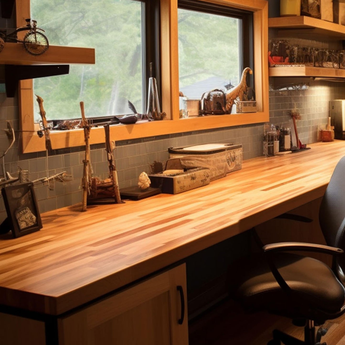CONSDAN Butcher Block Counter Top, USA Grown Cherry Solid Hardwood Countertop, Wood Slabs for Kitchen, Reversible, Both Side Polished, Prefinished with Food-safe Oil, 1.5" Thickness, 48" L x 36" W