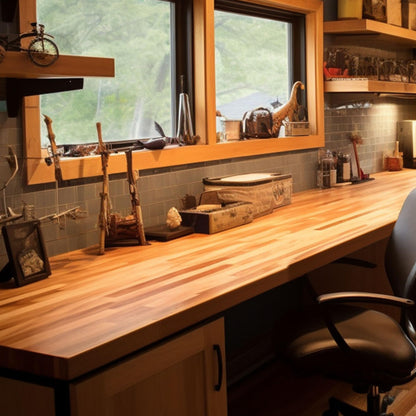 CONSDAN Butcher Block Counter Top, USA Grown Cherry Solid Hardwood Countertop, Wood Slabs for Kitchen, Reversible, Both Side Polished, Prefinished with Food-safe Oil, 1.5" Thickness, 42" L x 25" W