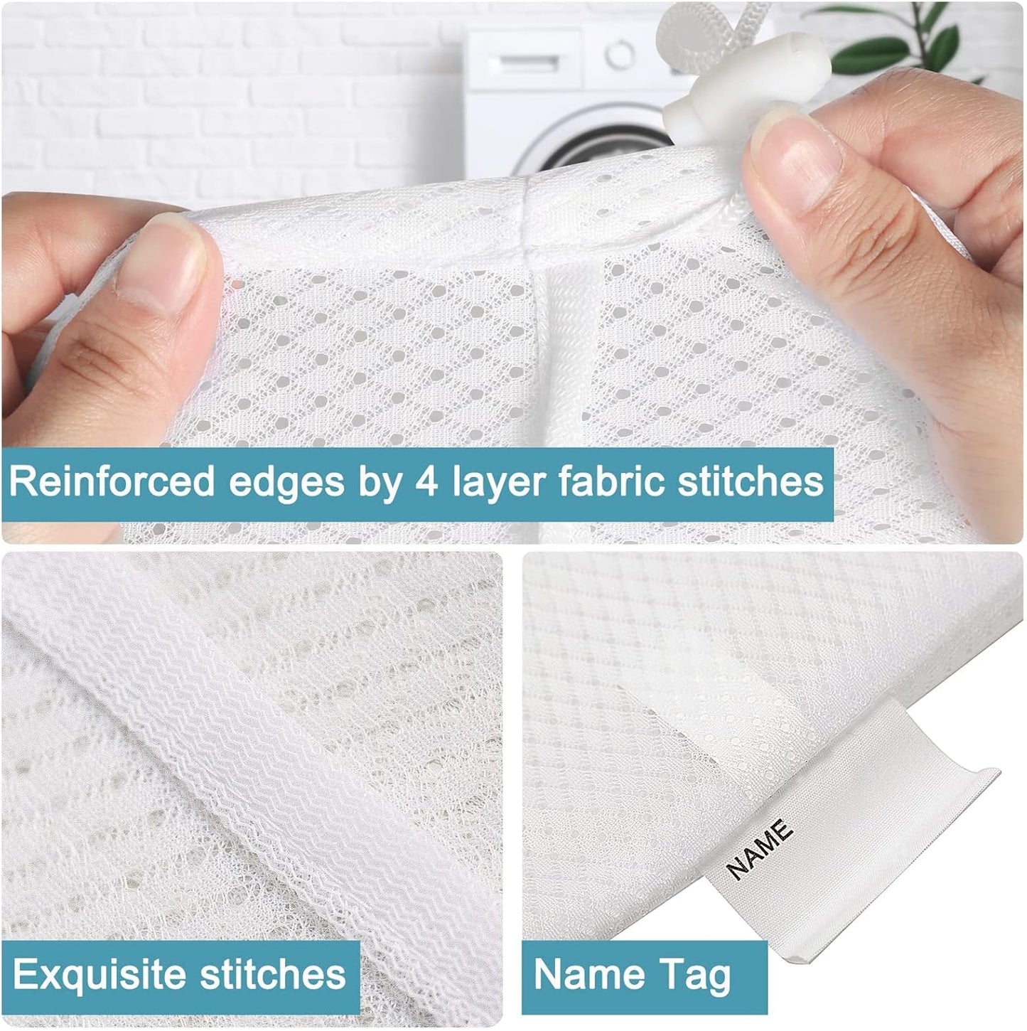 Polecasa Heavy Duty Large Mesh Laundry Bags with ID Tag, 2 Pack, 24 x 36 inches