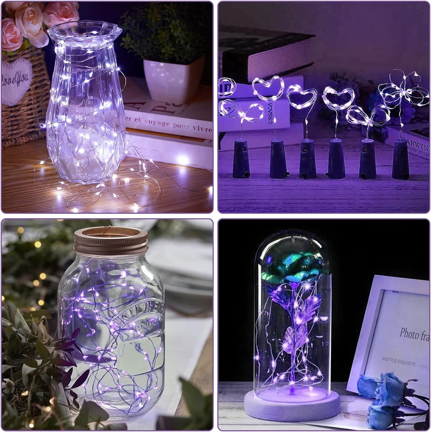 12 Pack Lights7FT 20LED Bexdir Fairy Lights Battery Operated String Waterproof Silver Wire Christmas Lights